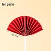 Chinese Style Red Folding Fan Cake Topper