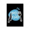 Cartoon Funny Fast Food Posters Master Chef Print Lunch Quote Canvas Painting Club Bar Shop Kitchen Wall Picture House Decor
