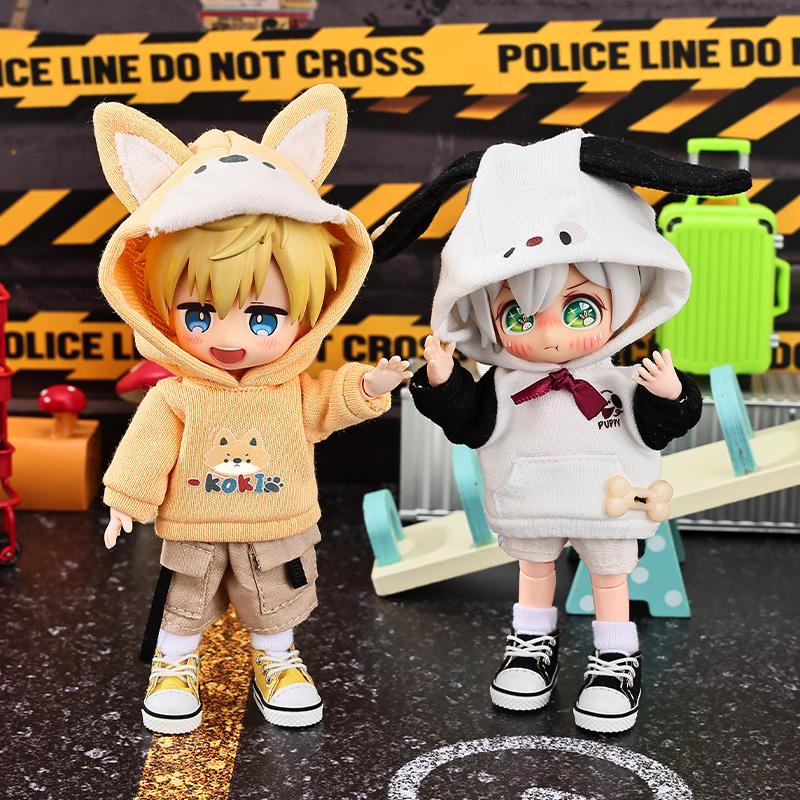OB11 Doll Clothes Cute Cartoon Puppy Sweatshirt Hooded Jacket for Molly, YMY Body, UFDOLL, GSC, 1/12bjd Toy Accessories