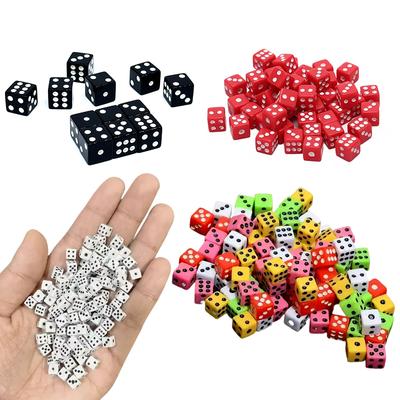 100PCS/Pack 8mm Size Acrylic Dice 5 Colors Available Standard Six Sided Colorful Dots Suitable for Bar KTV Party Game Supply ZYF