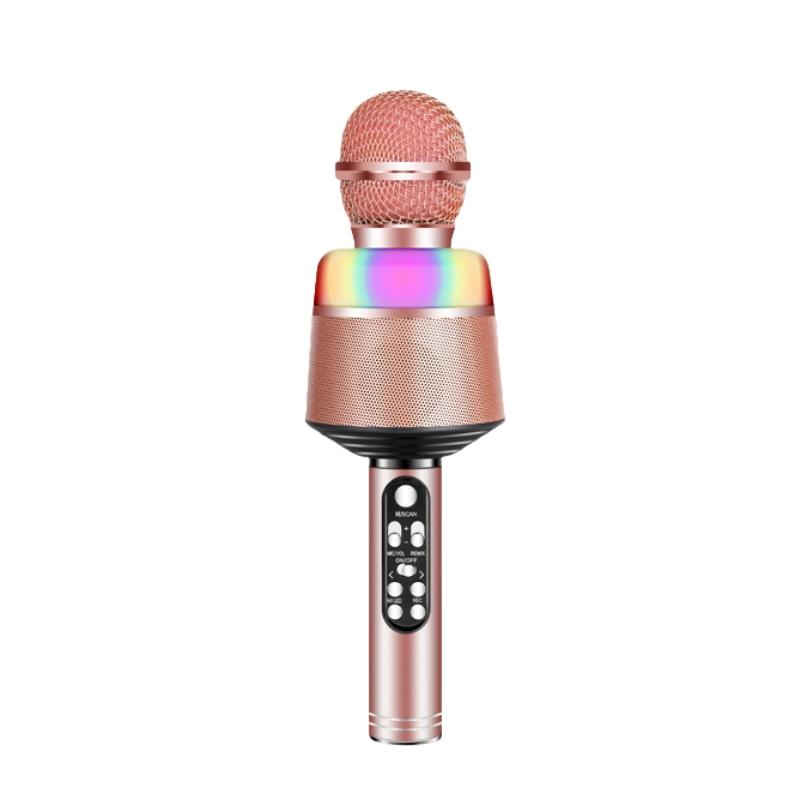 Wireless Bluetooth Karaoke Microphone, 5-in-1 Portable Handheld Mic Speaker with Dynamic Lights, Karaoke Microphone for Adults