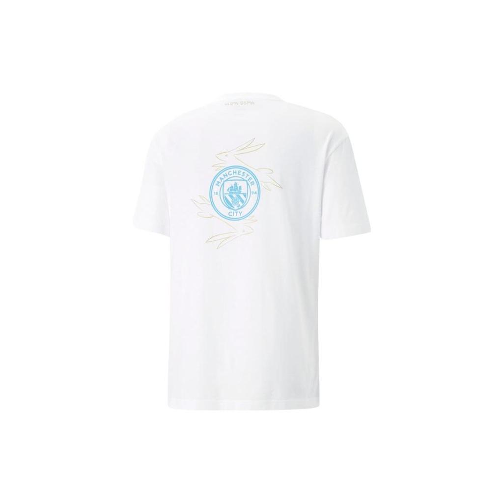 Puma X Mcfc Cny Manchester City Rabbit Year Series American Vintage Logo Letter Print Round Neck Pullover Short Sleeve T-Shirt Men Tops 772350-24