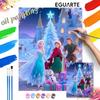 Frozen Christmas Oil Paint by Numbers Painting Kit Hand Painted Home Decor Gift