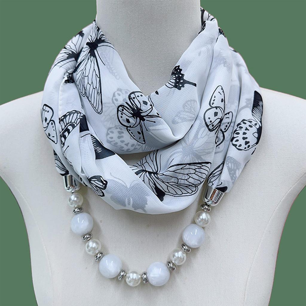 Gorgeous Beads, Circular Ring Scarf, Women's Scarf Accessories, Necklace, Ethnic Style Scarf