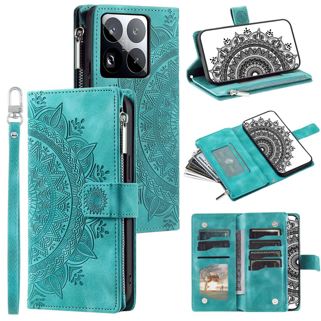 Style 006 For Xiaomi 15 Pro Wallet Case PU Leather Phone Cover Mandala Flower Pattern