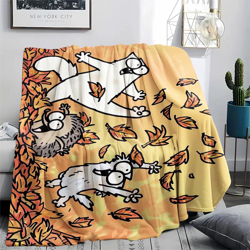 1 Pezzo Coperta in Flanella con Stampa Simon's Cat, Alta qualità Confortevole per Tutte le Stagioni, Decorazione per la Casa, Calore e Comfort, Perfetta per Regali di Natale