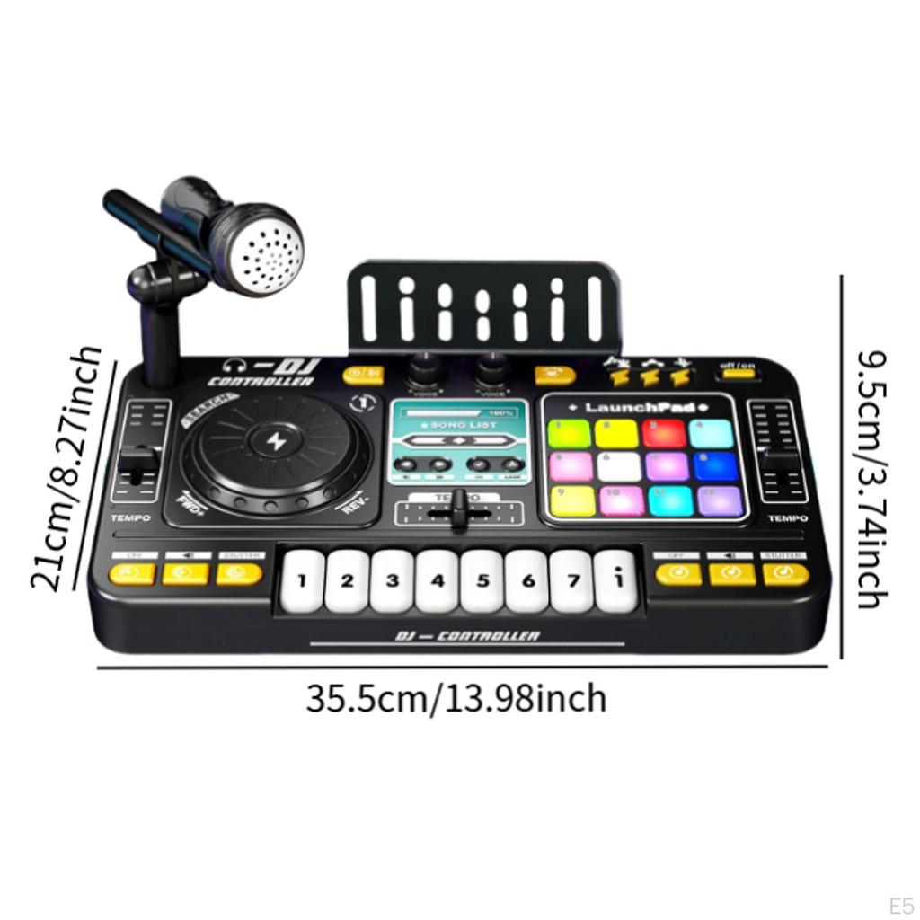 Baby Musical DJ Set for Kids Instrument Toy Gift Electronic Keyboard with Mic Party Mixer