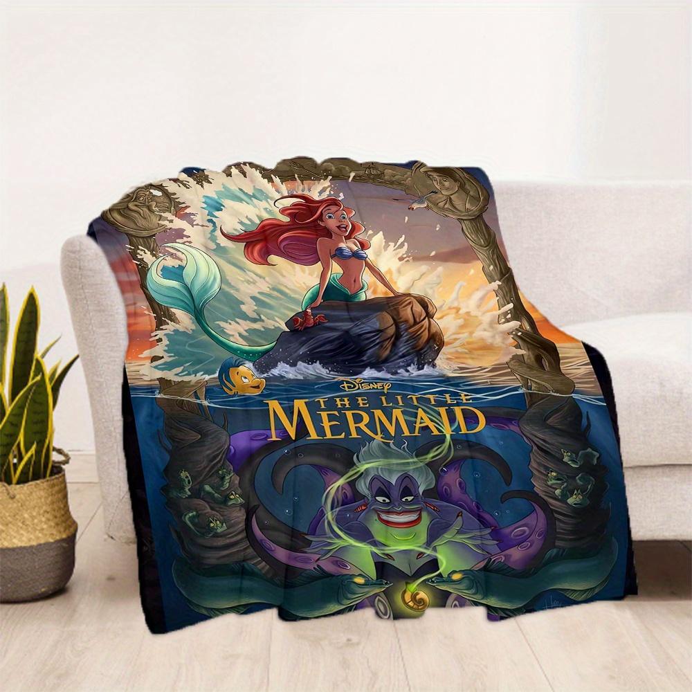 1pc, The Little Mermaid Ariel & Ursula Blanket Soft Throw for Outdoor, Gift Idea, All Seasons Use, Cozy Bed Cover, Living Room