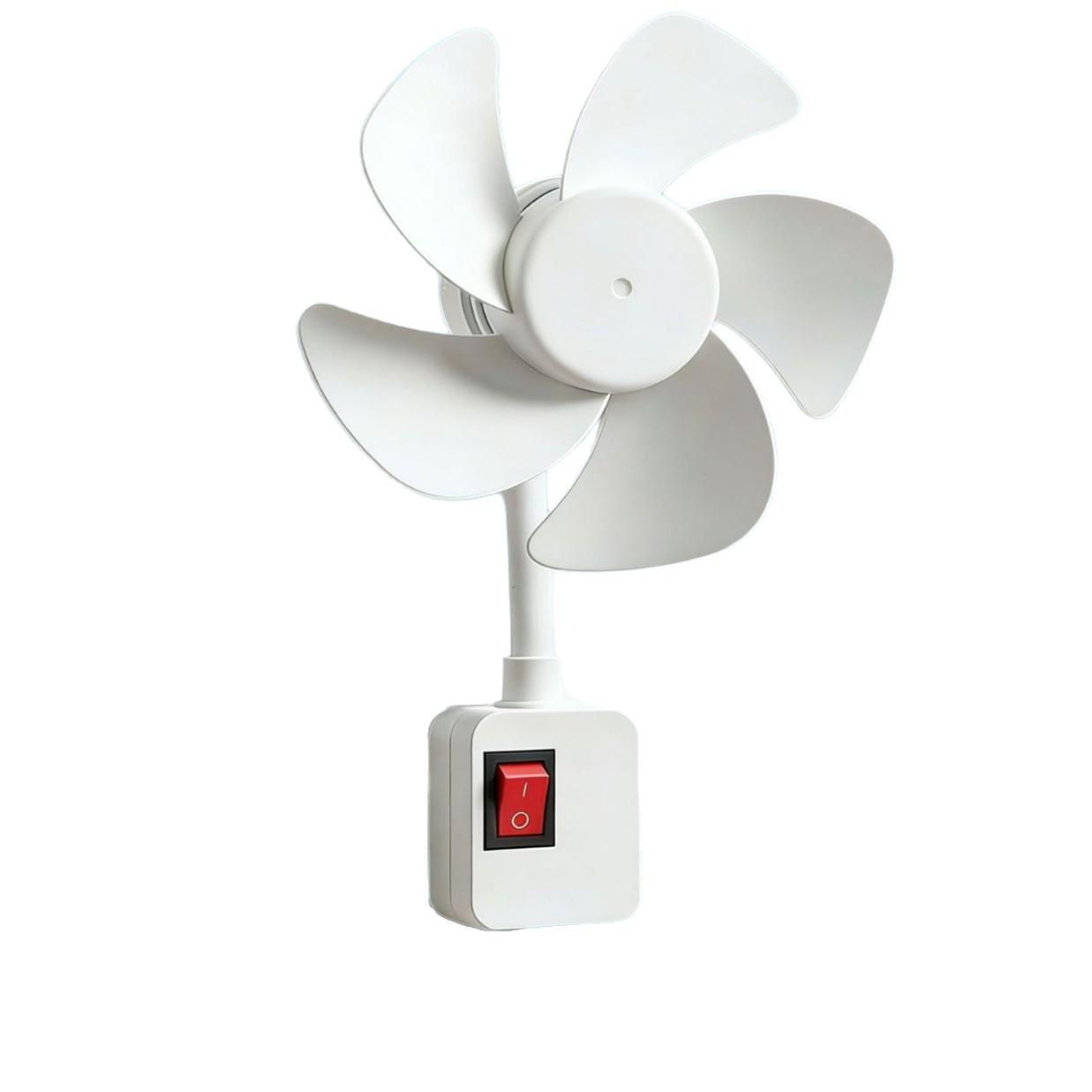 2026 Five-Blade Small Cyclone Fan with Three-Pin Plug & Switch, Brushless Motor Three-Pin Plug 5-Blade Fan (Bare Fan)