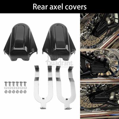 Motorcycle Part Black 1 Pair of Rear Axel Covers and Necessary Mounting Hardwares ABS Fit For Harley 2008-Later Softail® Models