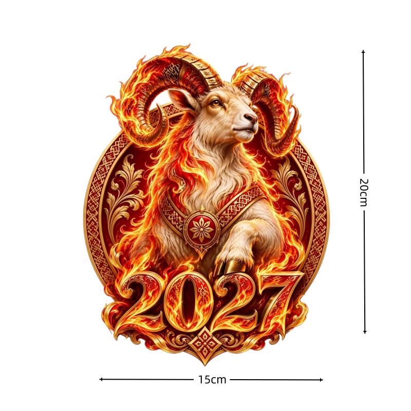 Christmas Sheep Zodiac Wall Stickers Detachable Festival Glass Window Decorations Art Wallpaper For Living Room Home Decor