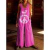 2026 Women's Vintage Summer Cotton and Linen Button Pocket Comfortable Sleeveless Casual One-piece Wide Leg Jumpsuit