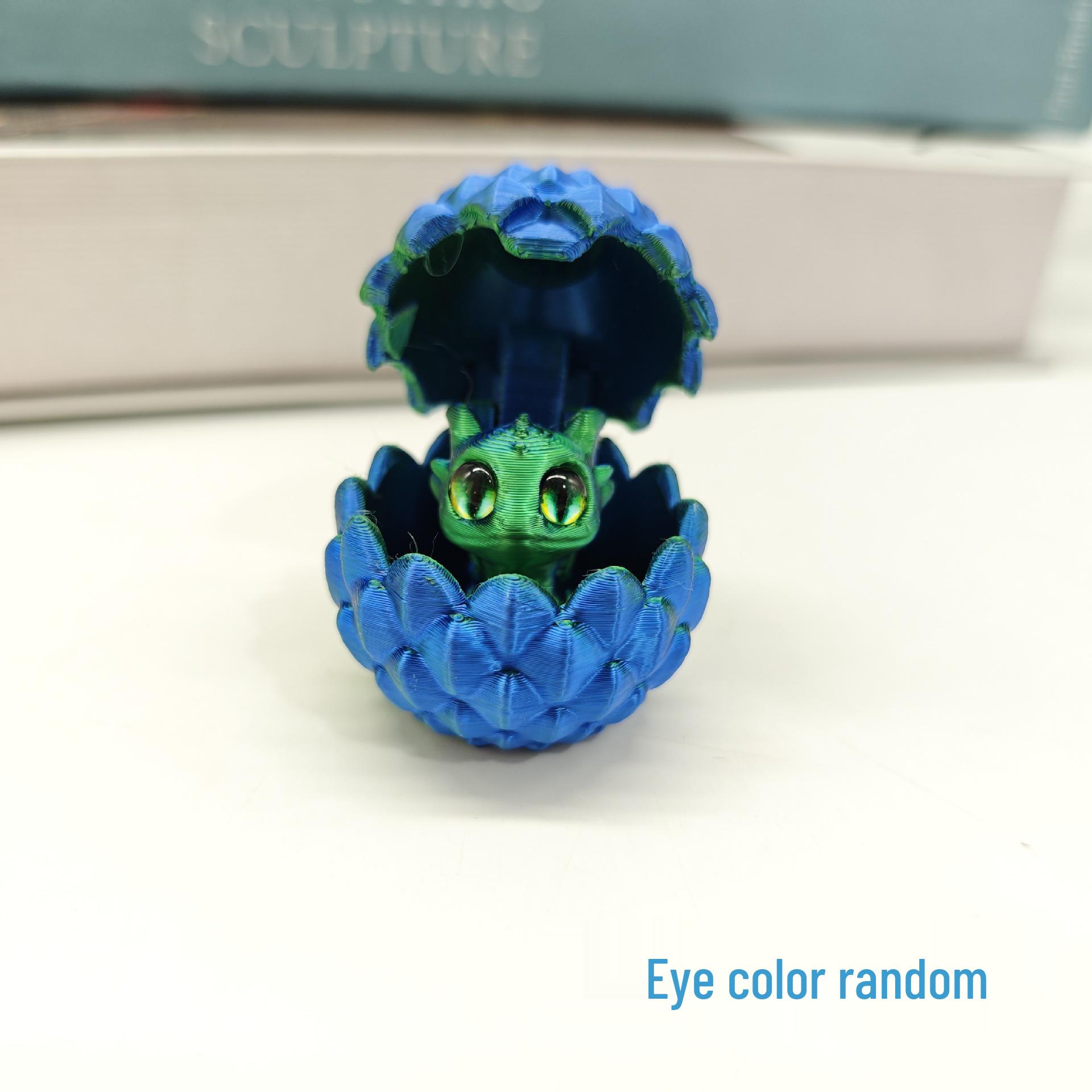 3D Printed Dragon Egg & Cute Dragon Display Set - Flip Cover Desktop Ornament & Gift Model