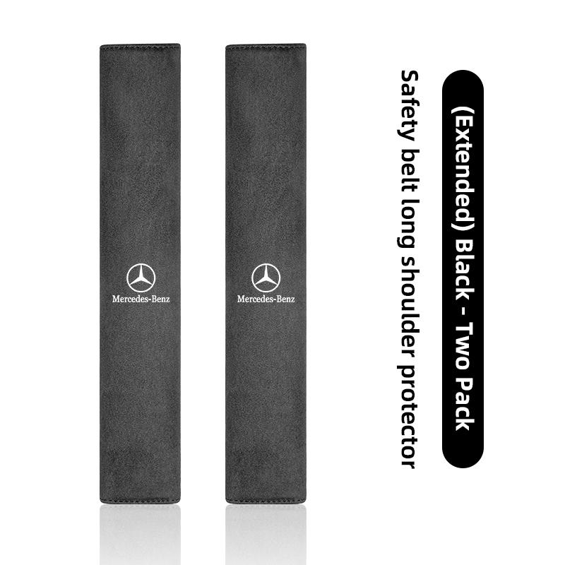 2Pcs Luxury Suede Fur Seat Belt Shoulder Cushion For Mercedes Benz AMG W204 W205 W203 W211 W212 W213 W201 W210 W168 W169 GLE GLC CA1