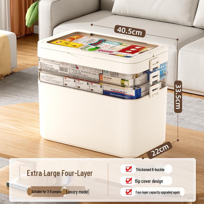 Large Capacity Transparent Medicine Storage Box - Multi-Layer Family First Aid Organizer