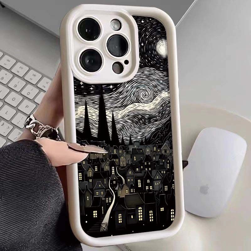 Luxury City Starry Sky Phone Case For Xiaomi Redmi Note 13 12s 12 11 10 9s 9 8 7 Pro Plus 4G 5G Soft TPU Back Cover