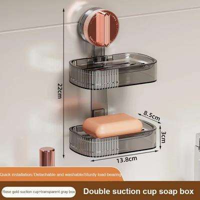Tragbare Seifenschale mit Saugnapf KEIN BOHREN Wandmontierter Seifenhalter Abnehmbares Seifenaufbewahrungsregal für Badezimmer Dusche
