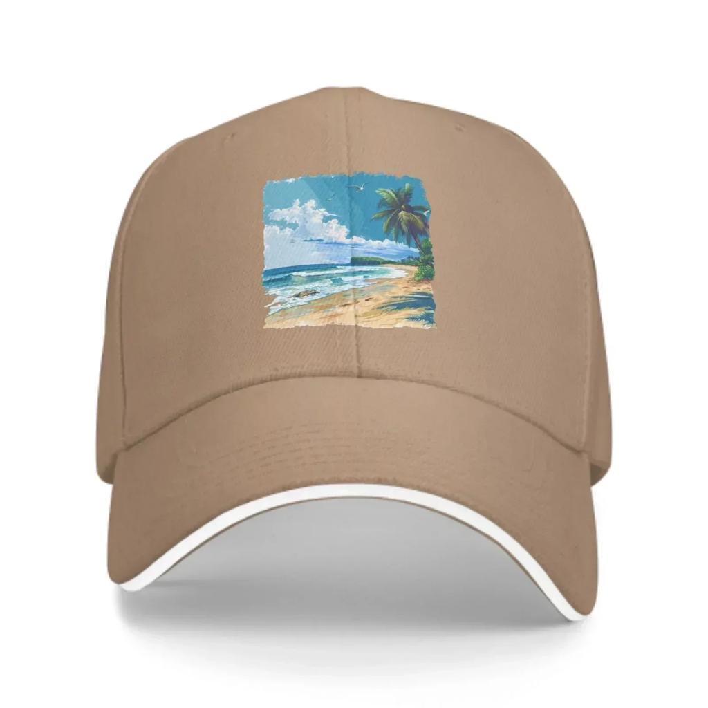 Tropical Beach Baseball Caps Fashion Casquette for Unisex Women Adjustable Casual Trucker Hats for Sports Outdoor Activities