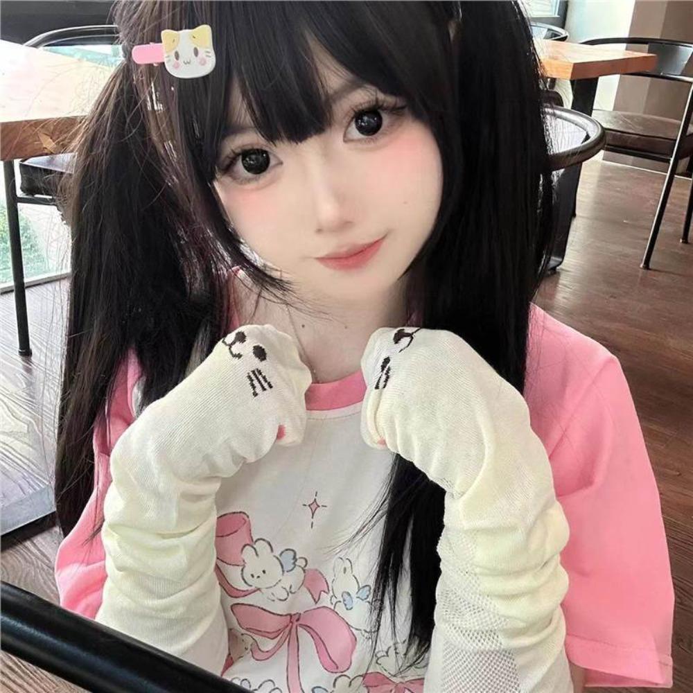 Fingerless Kitty Paw Arm Sleeves UV Protection Cat Oversleeve Cute Cat Claw Arm Cover  JK