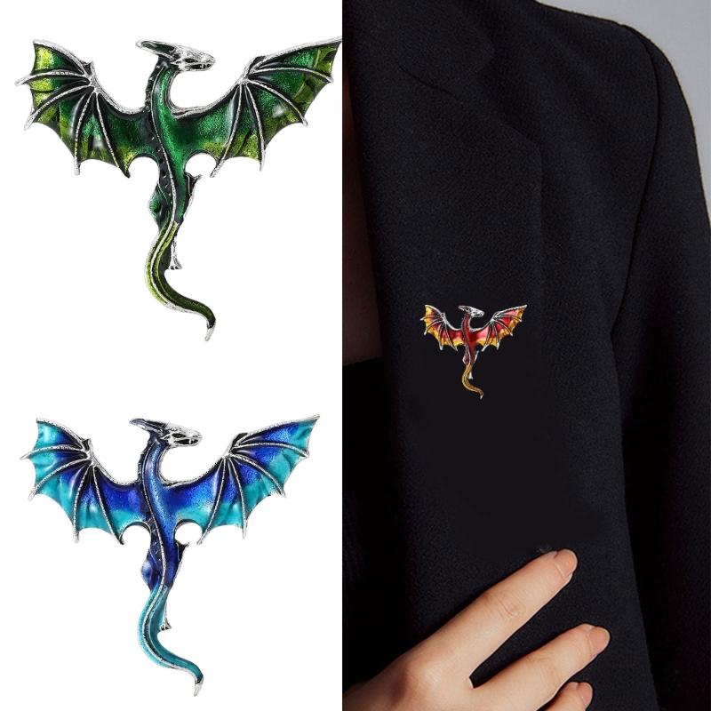 Cartoon Western Dragon Alloy Safety Badge Pin Daily Fashion Unisex Brooch Decorative Scarf Clip Bag Charm