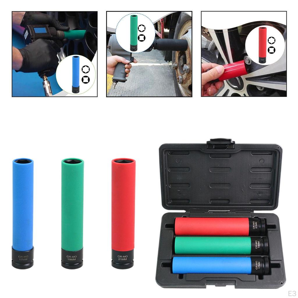 Wheel Protector Impact Sockets 1/2 Inch Drive Accessories Professional Easy To Use 6 Point