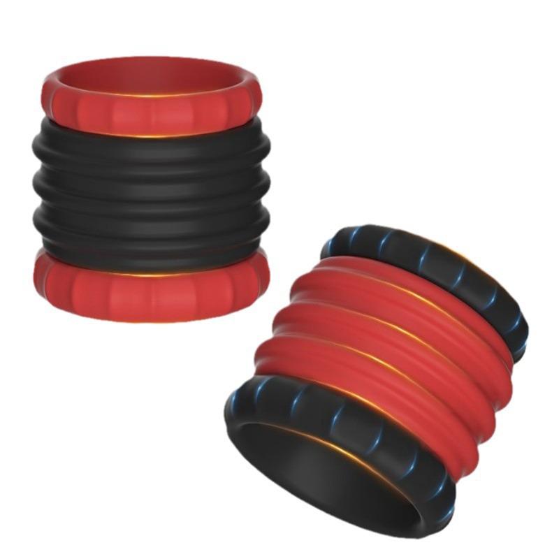 Egg Dual Lock Bondage Ring for Scrotum and Vagina with Delay Function and Penis Sleeve