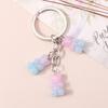 Aihua 12 colors Cute Cartoon Candy Color Gummy Bear Keychains for Women Girls Resin Bear Keychains Sweet Jewelry Gifts