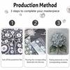 DIY Framed Pearl Painting Kit Blue Hydrangea Floral Sparkling Bead Canvas Creative Craft Gift for Women Adults