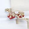 Plum Blossom Shape Brooch Pin with Shiny Rhinestones Flower Corsage Suit Lapel Pin Clothes Decoration Accessory
