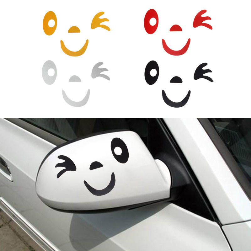 Mirror Rearview Car Side 3d Sticker Decal Smile Face Design Decoration Decals