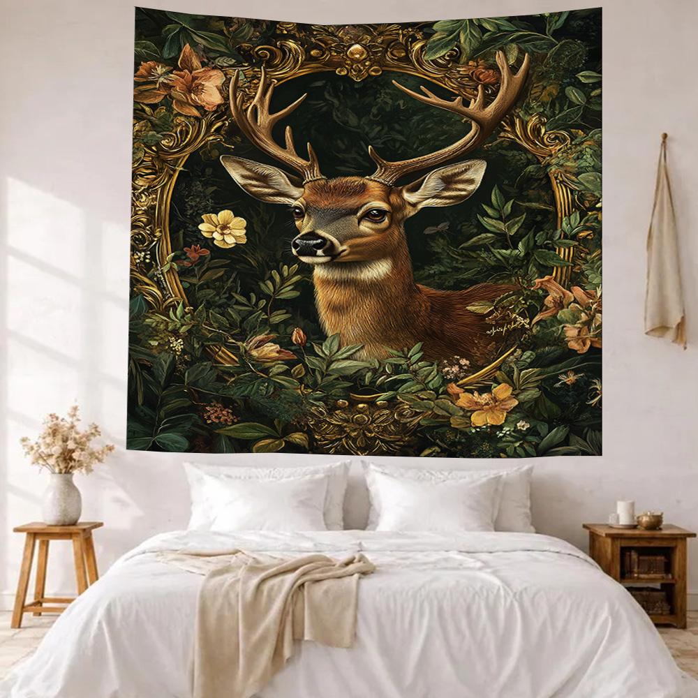 Deer Wall Decor Tapestry Art For Pet Memorial Birthdaywedding Party Backdrop Family Gift