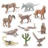 Realistic 11 Piece Desert Animal Model Set Including Rattlesnake Cactus And More