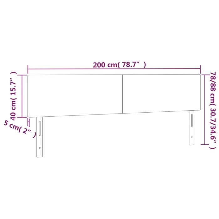 VidaXL Tête de Lit à LED Meuble de Chambre à Coucher Accessoire de Lit Double Tête de Cadre de Lit Intérieur Bleu 3121360