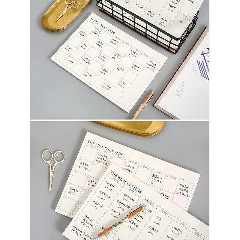 Weekly Planner Monthly Undated Agenda A5 Notebook Schedules Study Planner Stationery Office School Supplies