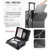 [lanbao] aluminum frame suitcase Multifunctional front open carry case With stopper Carry-on carry bag mobile stand With USB port with cup holder
