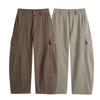 Japanese Retro Washed Cotton Cargo Pants Unisex Loose Wide Leg Trousers With Multiple Pockets