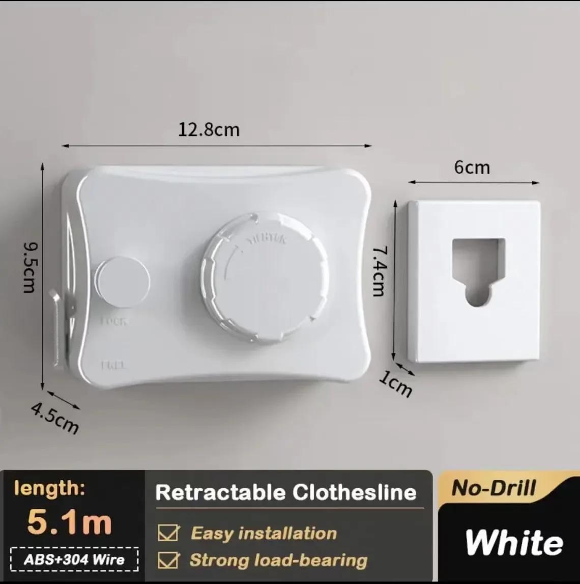 

Retractable Clothesline Outdoor Indoor Invisible Drying Rope Towel Quilt Clothes Drying Line Rack белый