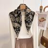 New old money style French cashew flower square scarf women's fashion retro scarf multi-functional decorative silk scarf shawl