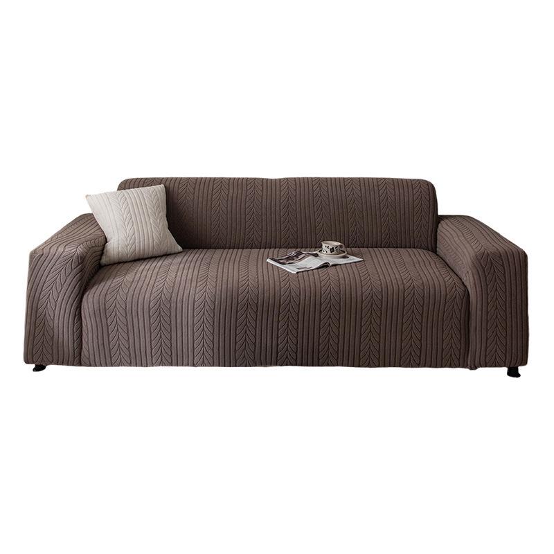 Polar Fleece Modular Sofa Cover for All Seasons All Inclusive Wheat Ear Pattern Elastic Thickened Dust Cover Simple