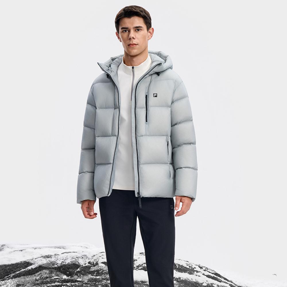 Men's Jacket FILA Down Jacket Men's Light Mist Gray Blue