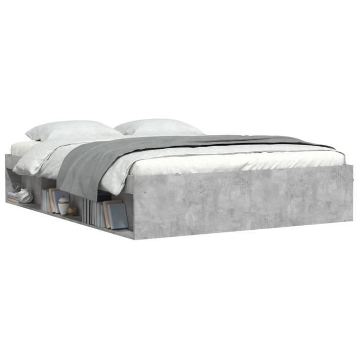 VidaXL Cadre de lit gris béton 160x200 cm 3203876