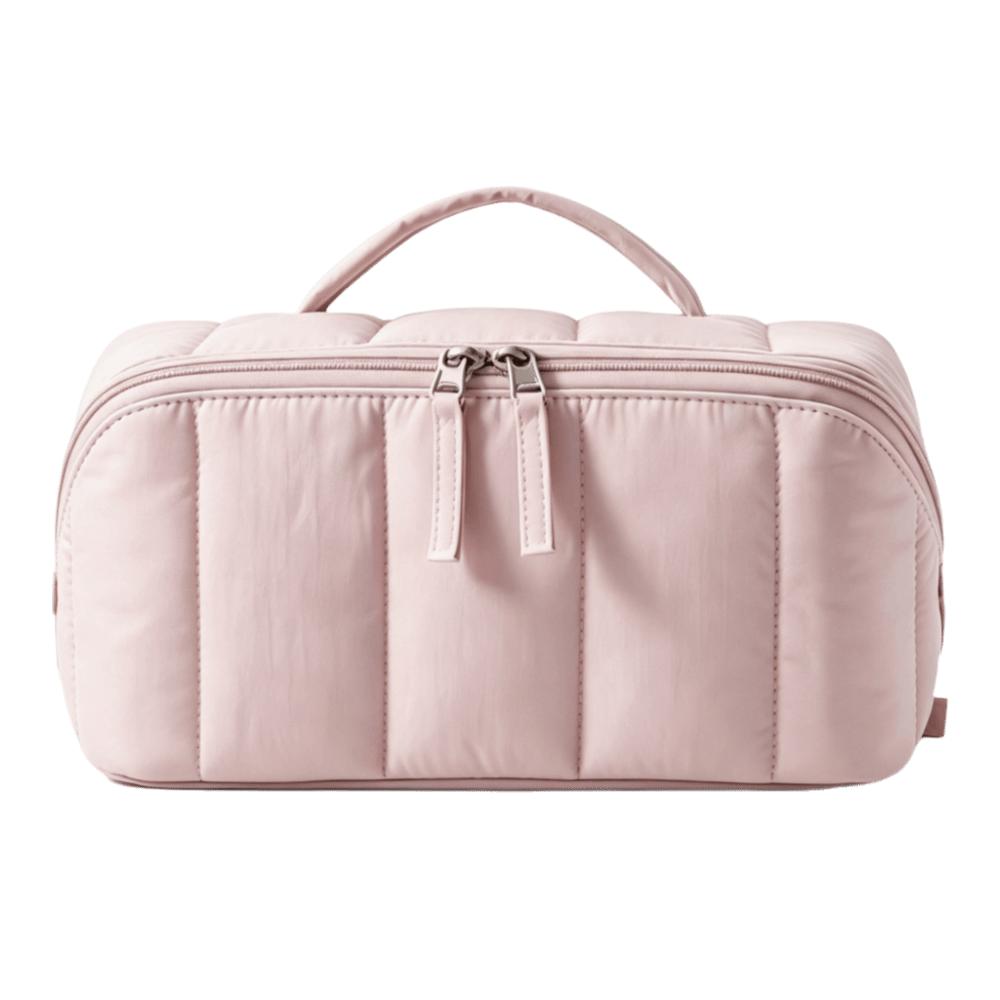 Water-resistant Toiletry Bag Open Flat Cosmetic Case Puffy Padded Makeup Bag Skincare Storage