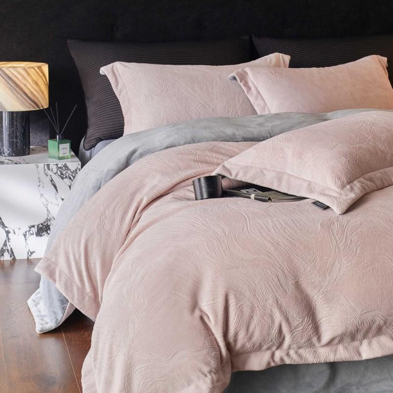 Soft Luxury Winter Plush Bedding Set All-Season Warm Duvet Cover Striped Solid European Chinese Style 1.5m 1.8m 2.0m