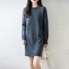Robe pull femme 100% laine MODERNE NOUVELLE SAGA col rond tricot long pull hiver pulls laine longue robe femme