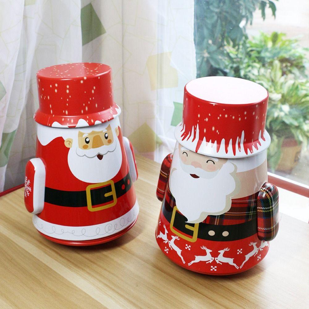 

Мультяшная рождественская коробка конфет Санта-Клаус/Снеговик Стакан Коробка для хранения Рождественские коробки для угощений Новый год