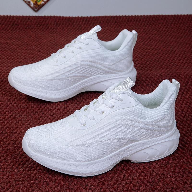 

Женские кроссовки новые весенне-осенние нескользящая мягкая подошва износостойкая сетка дышащие повседневные туфли универсальные ультралегкие кроссовки для бега 42 белый