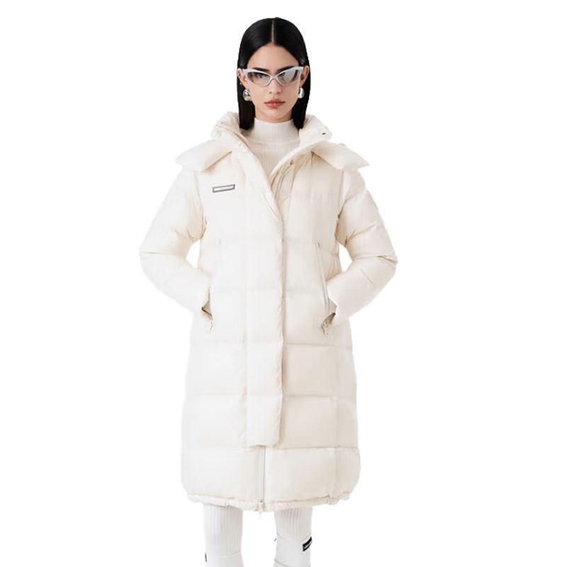 

Jinyujie Women s Mid-Length Hooded 90% White Duck Down Jacket XL