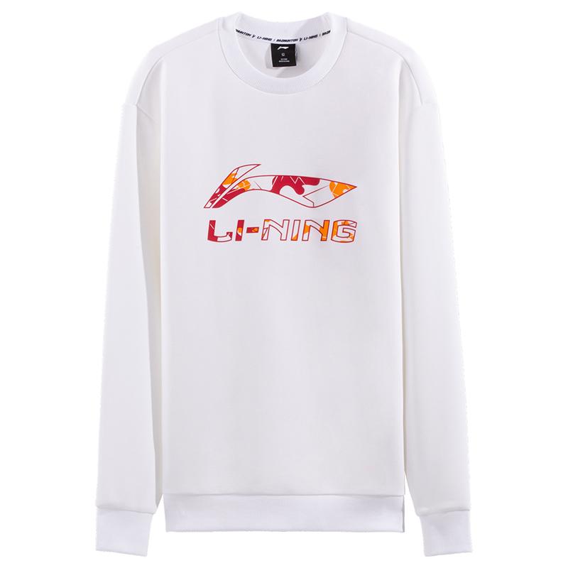 Li Ning Sweatshirts Unisex White Crew Neck Moderate Regular AWDVG89-2 2XL
