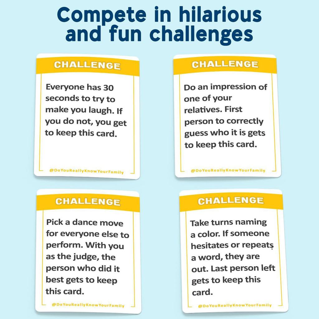 A Fun Family Game Filled With Conversation Starters And Challenges - Great For Kids, Teens And Adults