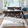 Vzor klavíru Povlak na přikrývku Klasická hudba Tematická 2/3dílná ložní souprava Hudební vzor Geometrický pruh Královský povlak na přikrývku